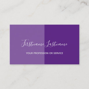 Zwei Töne halbiert intensive violette Kalligraphie Visitenkarte