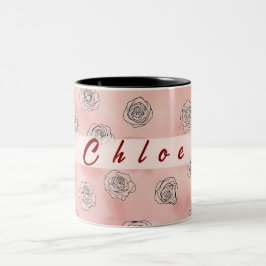 Zwei Töne individualisierbare Blumenkaffee-Tasse. Zweifarbige Tasse