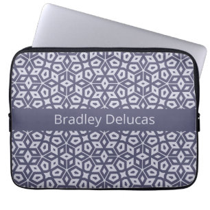 Zwei-Tone-Lila Mosaik mit dunklem Namensstreifen Laptopschutzhülle