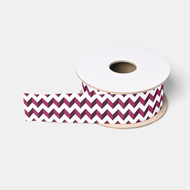 Zwei-Tone Magenta Zickzack Ripsband (Spule)