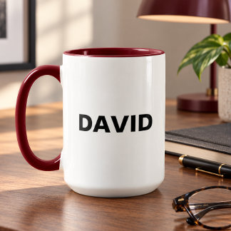 Zwei-Töne-Minimalistischer-Mug mit individuellem N Tasse