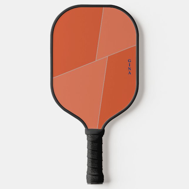 Zwei Tone Orange Pickleball Paddle mit Namen (Vorderseite)