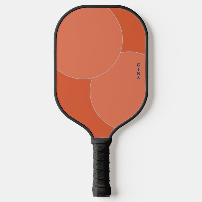 Zwei Tone Orange Pickleball Paddle mit Namen (Vorderseite)