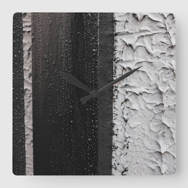 zwei Töne Quadratische Wanduhr (Vorderseite)