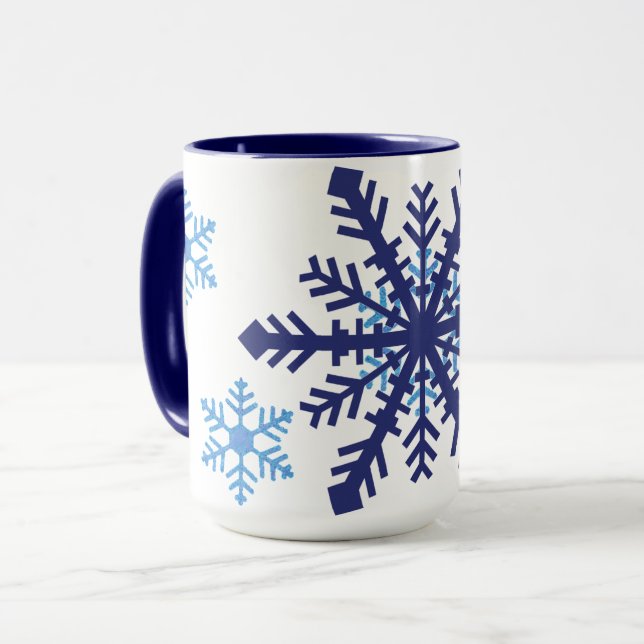Zwei Tone-Schneeflocken Tasse (Vorderseite Links)