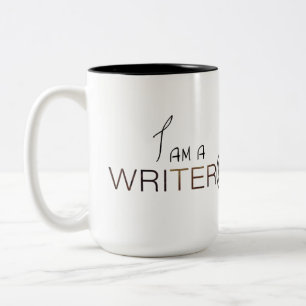 Zwei-Töne Schriftsteller in Motion Kaffee Tasse