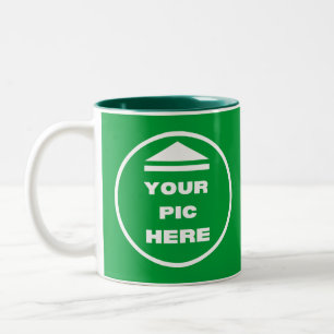 Zwei-Tone-Tasse - Bild 11 oz Weiß Jäger Grün hinzu Zweifarbige Tasse