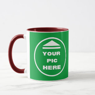 Zwei-Tone-Tasse - Bild 11 oz White Maroon hinzufüg Tasse