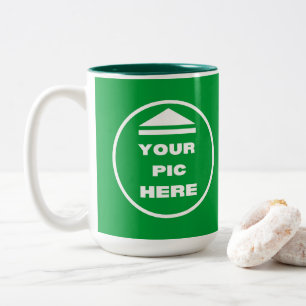 Zwei-Tone-Tasse - Bild 15 oz Weiß Jäger Grün hinzu Zweifarbige Tasse