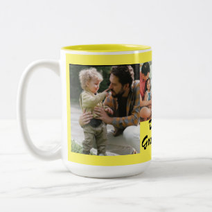 Zwei-Tone-Tasse Der beste Opa je 4 Foto gelb Zweifarbige Tasse