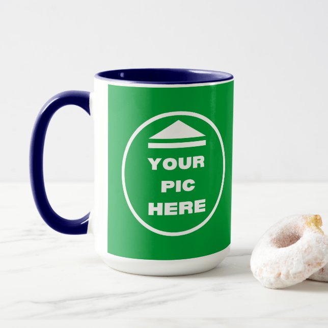 Zwei-Tone-Tasse - Hinzufügen des Bilds 15 oz White Tasse (Mit Donut)