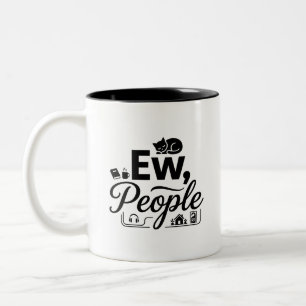 Zwei-Töne-Tasse Introvertierte Kaffee-Liebhaber Ku Zweifarbige Tasse