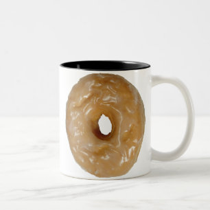 Zwei Töne Tasse mit Donuts