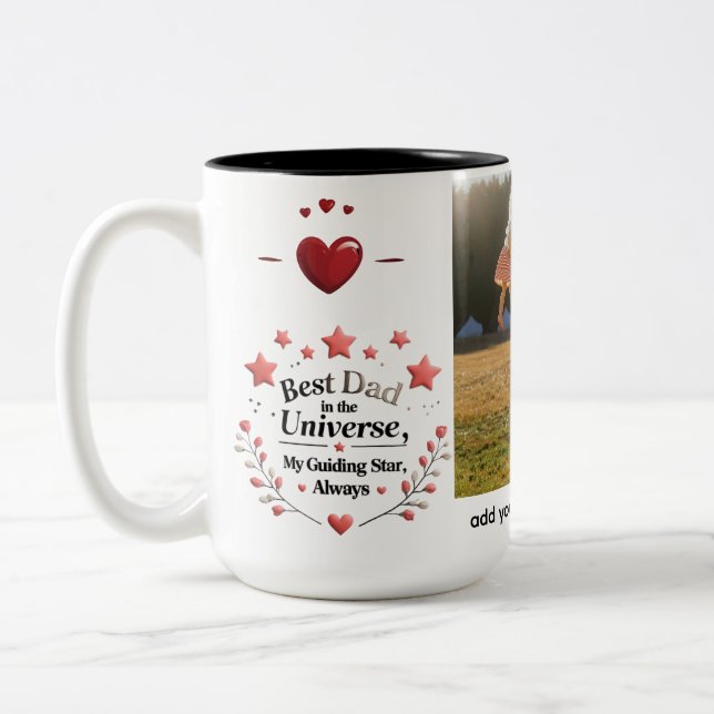 Zwei-Tone-Tasse - Personalisiertes 15-Oz-Geschenk Zweifarbige Tasse (Links)