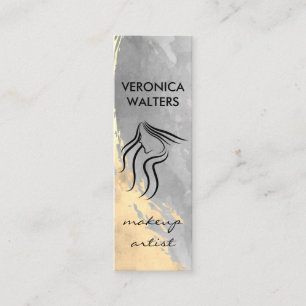 Zwei Tone-Wasserfarbe gebürstet   Friseursymbol Mini Visitenkarte