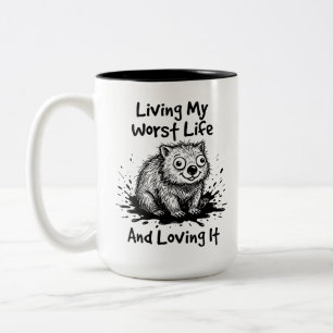 Zwei-Töne-Wombat-Tasse Lustige Zitat-Getränke Zweifarbige Tasse