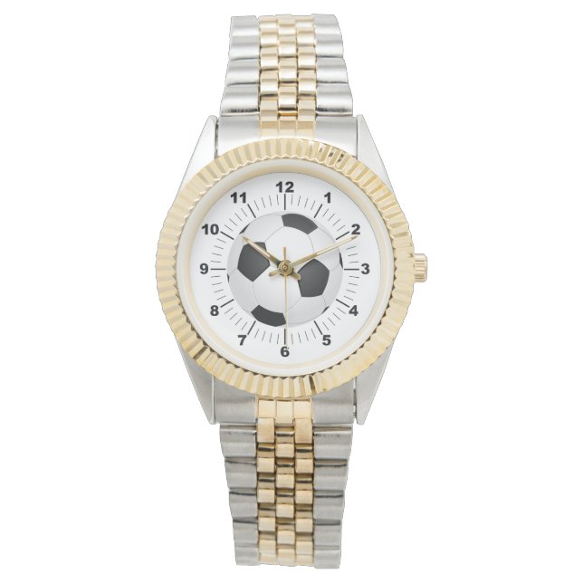 Zwei-Tonen-Armband für Frauenfußball-Armbanduhr Armbanduhr (Vorderseite)