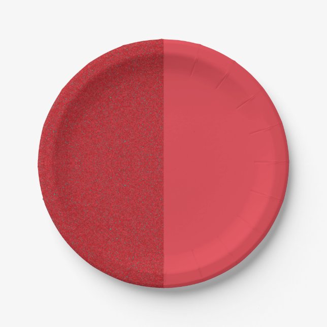 Zwei-Tonen-rote Texturpapierplatte - Anpassbar Pappteller (Vorderseite)