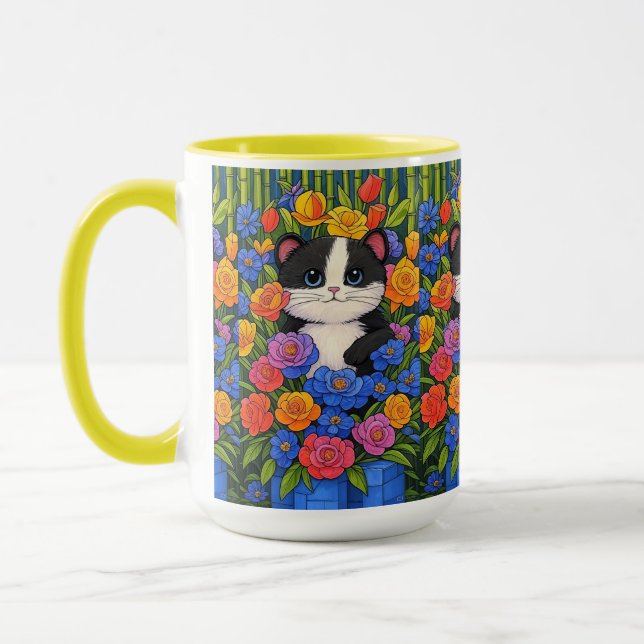 Zwei-Tonen-Tasse, Blumenbecher Tasse (Links)