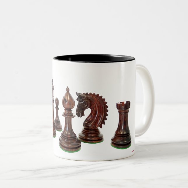 Zwei-Tonen-Tasse-Schach Zweifarbige Tasse (VorderseiteRechts)
