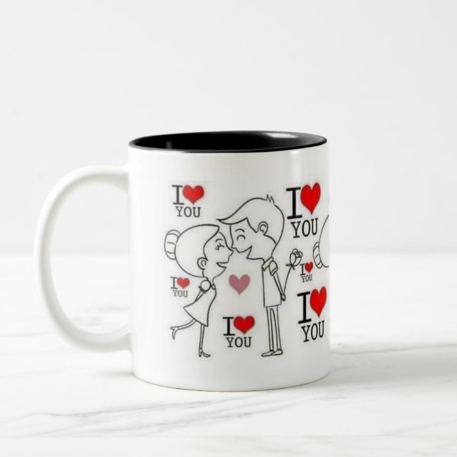 Zwei-Tonen-Tasse Zweifarbige Tasse (Links)