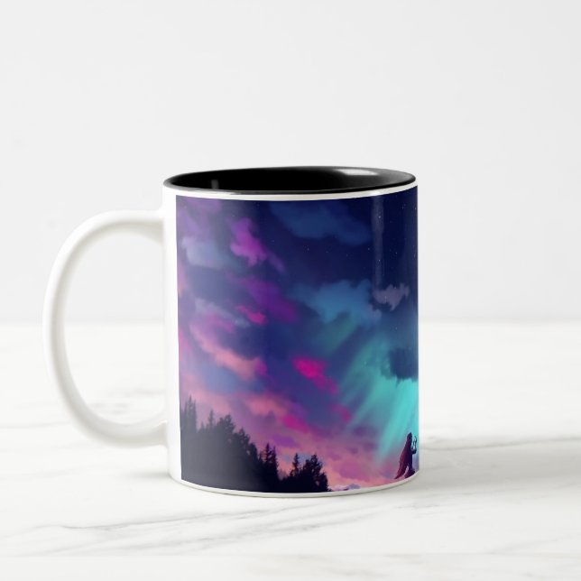 Zwei-Tonen-Tasse Zweifarbige Tasse (Links)