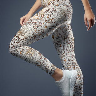 Zwei-Tonen-Yoga-Vintag-Sketch-Kontur Morris Leggings