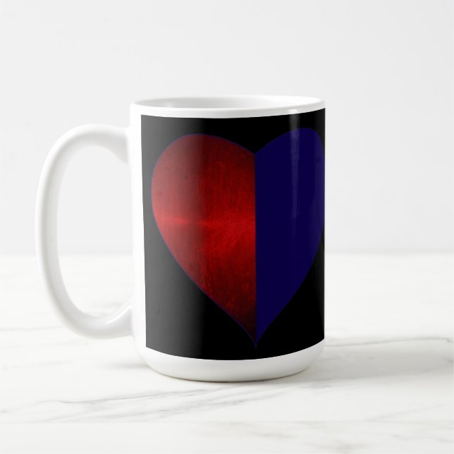 zwei Tonherzen Kaffeetasse (Links)
