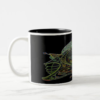 ZWEI TONKAFFEE-TASSE MIT SPACESHIP ART 1 E.1 ZWEIFARBIGE TASSE