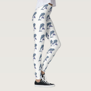 Zwei tropische Delphine, die neben einander Leggings