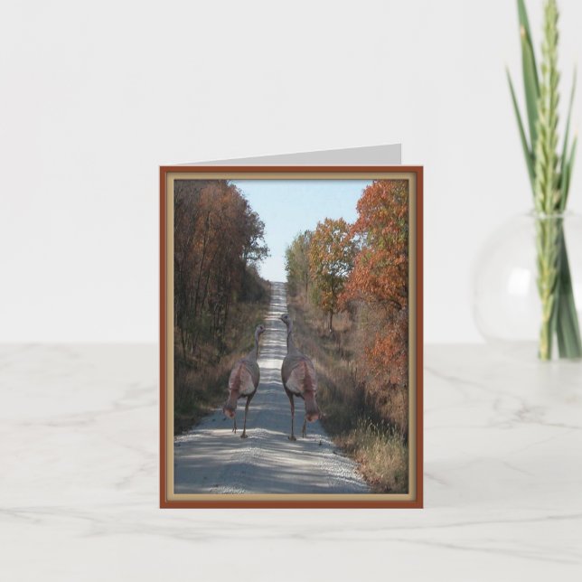 Zwei Truthähne Feiertagskarte (Vorderseite)