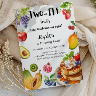 Zwei -TTI Frutti Boy 2. Geburtstagsfeier Einladung