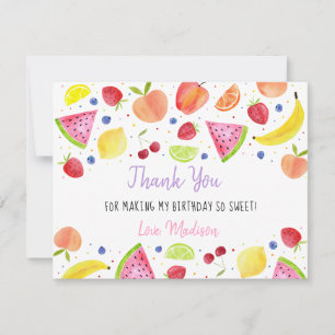 Zwei-tti Frutti Fruit Zweiten Geburtstag Dankeskarte