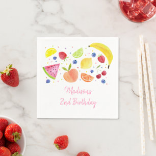 Zwei-tti Frutti Fruit Zweiten Geburtstag  Serviette