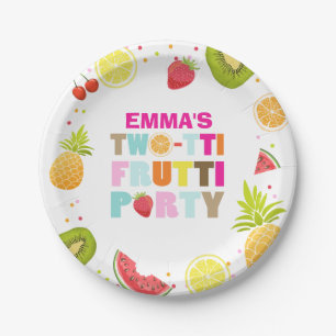 Zwei-tti frutti Geburtstag Papier Teller Tutti fru