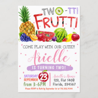 Zwei-Tti Frutti Geburtstagsparty Einladung