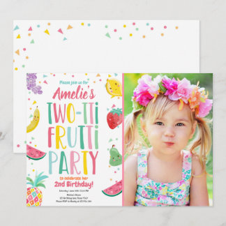 Zwei-tti Frutti Tutti Fruchtigkeit Geburtstag Fruc Einladung