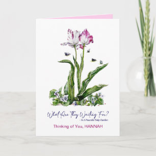 Zwei Tulpen Aquarell Floral Geburtstagsgruß Karte