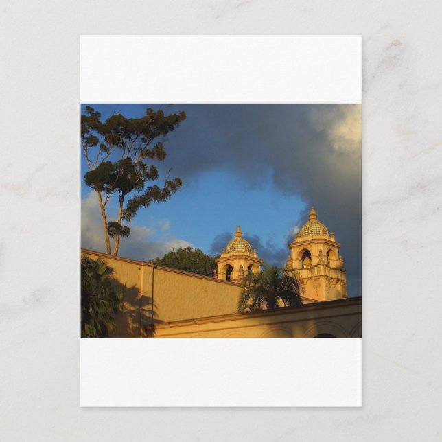 Zwei Türme im Balboa Park Postkarte (Vorderseite)