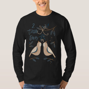 Zwei Turtle Doves 12 Tage Weihnachts Song Coral R T-Shirt