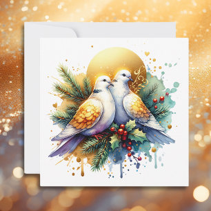 Zwei Turtle Doves   12 Weihnachtstage Feiertagskarte