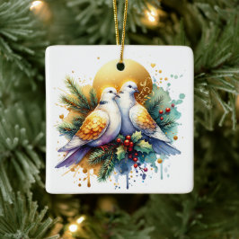 Zwei Turtle Doves | 12 Weihnachtstage Keramikornament