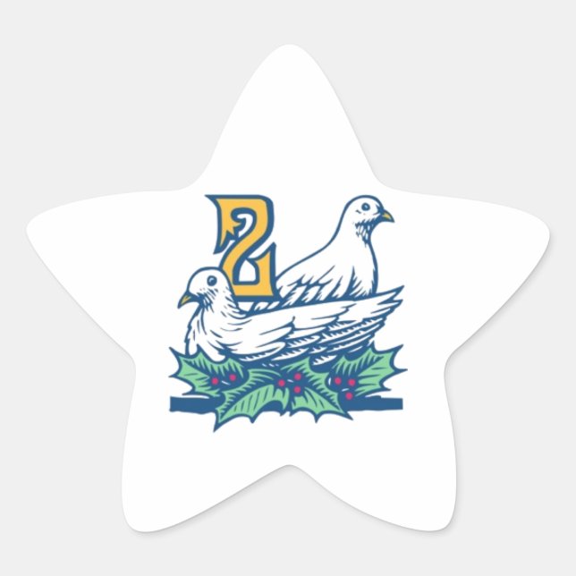 Zwei Turtledoves Stern-Aufkleber (Vorderseite)