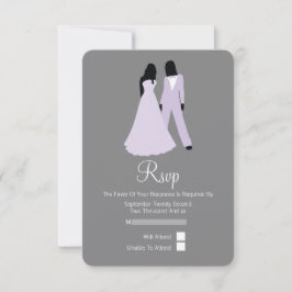 Zwei UAWG Wedding (Lilac und Grau) RSVP Karte