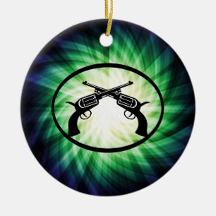 Zwei überquerte Kolben; glühend Keramikornament