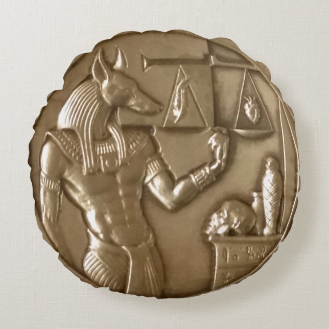 Zwei Unzen .999 Fine Silver Ägyptische Münze Rundes Kissen (Vorderseite)