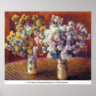 Zwei Vasen Chrysanthemas von Claude Monet Poster