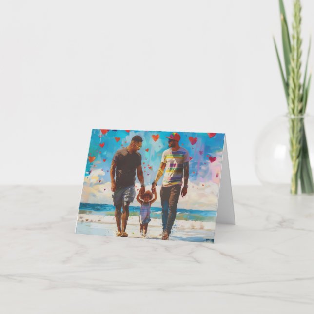 Zwei Väter digitale Kunst Feiertagskarte (Vorderseite)