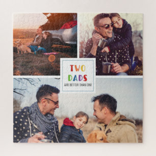 Zwei Väter sind besser als einer Vatertagsfoto Puzzle