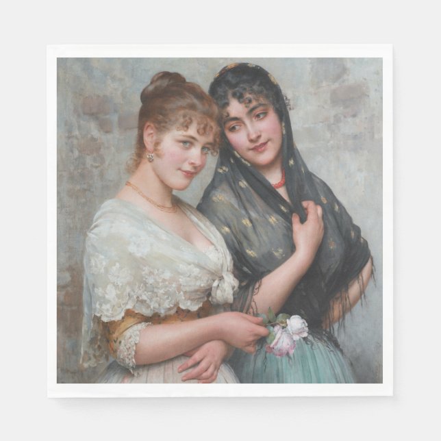 Zwei Venezianische Frauen Serviette (Vorderseite)